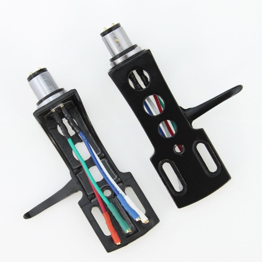 Universal Headshell (Black) + 4 Leads – Standard SME-Type – For Turntables